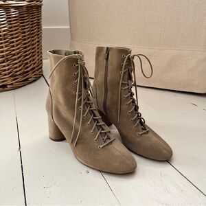 Zara suede heel boots